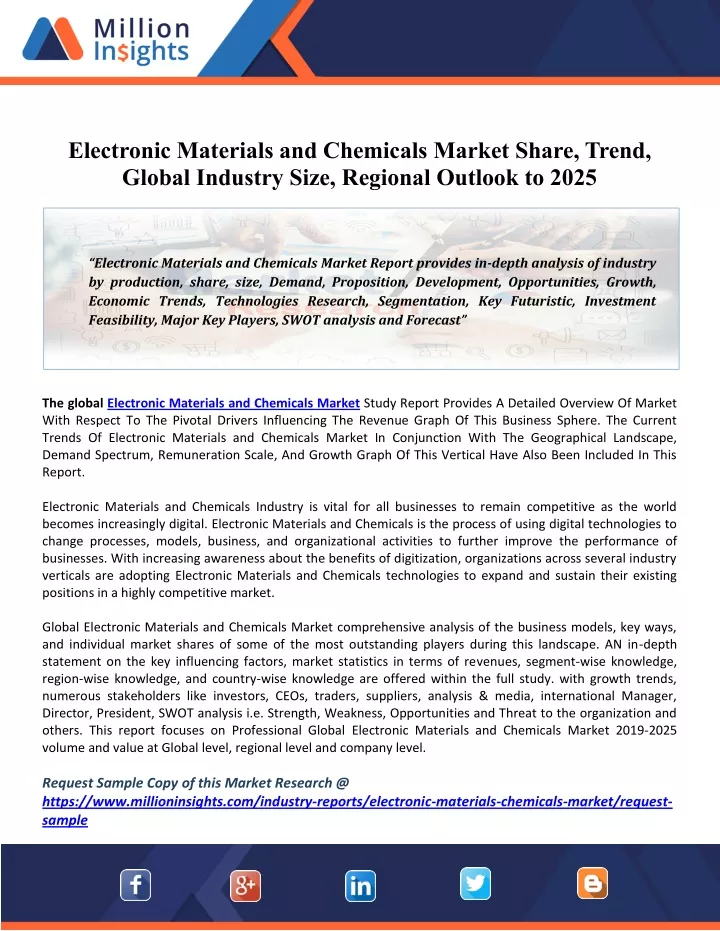 electronic materials and chemicals market share