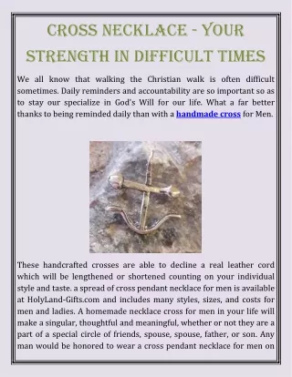 Cross Necklace - Your Strength In Difficult Times