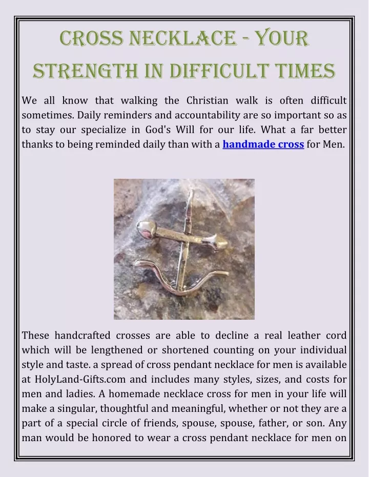 cross necklace your strength in difficult times