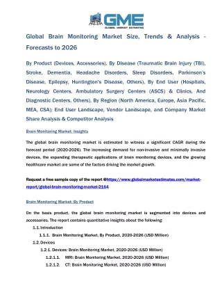 global brain monitoring market size trends