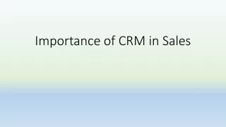 Importance of CRM in Sales