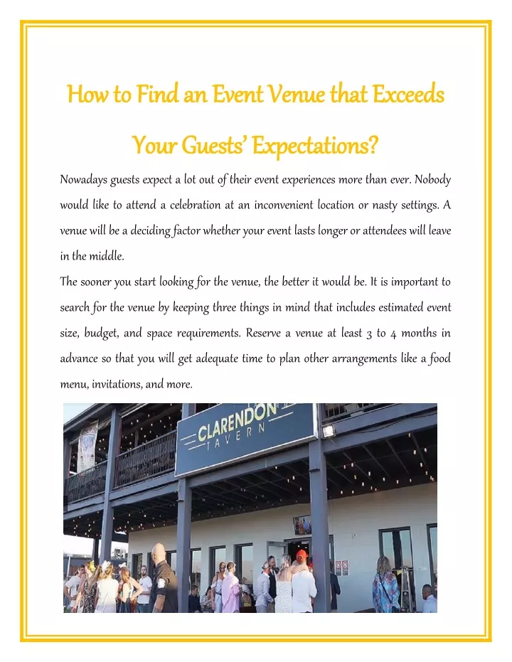 how to find an event venue that exceeds
