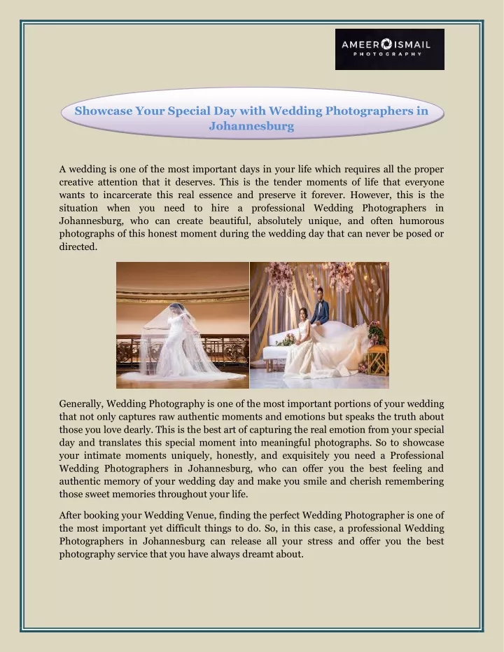 showcase your special day with wedding