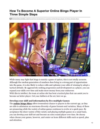 how to become a superior online bingo player