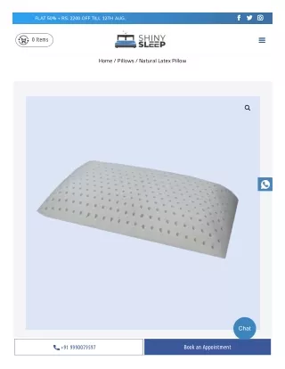 Buy Natural Latex Pillow in India - Shinysleep.com