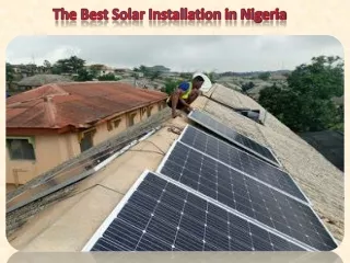 The Best Solar Installation in Nigeria