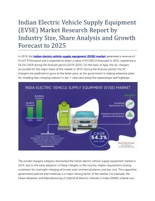 Indian Electric Vehicle Supply Equipment (EVSE) Market Research Report