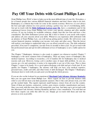 pay off your debts with grant phillips law