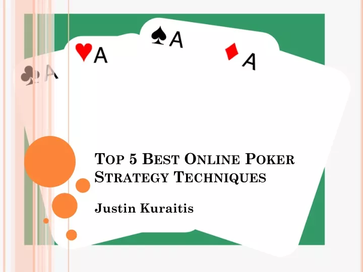 top 5 best online poker strategy techniques