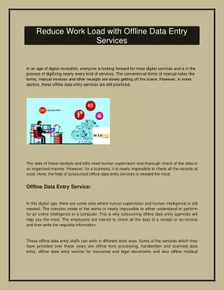 reduce work load with offline data entry services