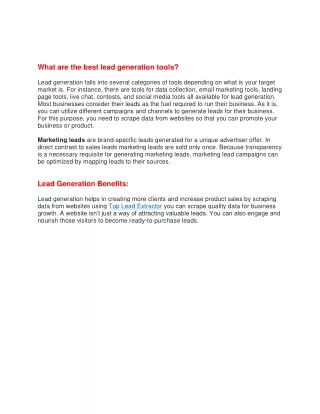 what are the best lead generation tools lead