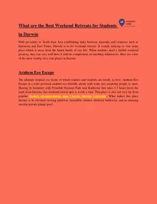 what are the best weekend retreats for students