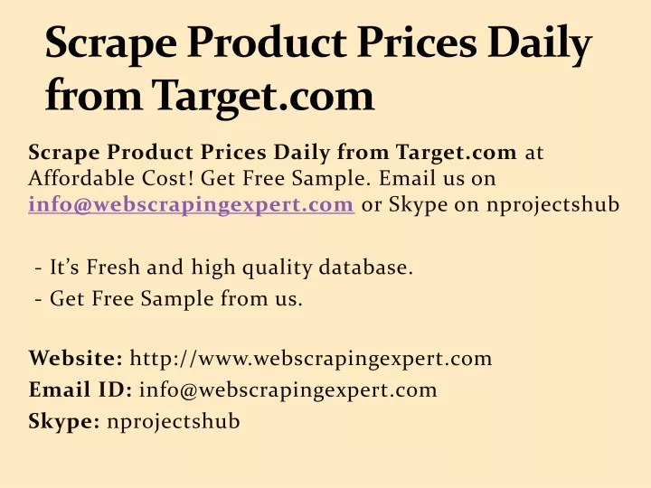 scrape product prices daily from target com