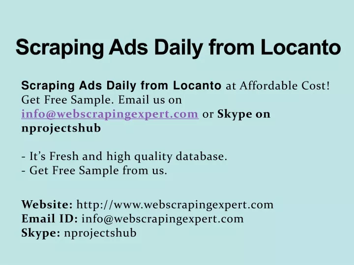scraping ads daily from locanto