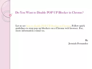 do you want to disable pop up blocker in chrome