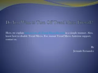 do you want to turn off trend micro firewall