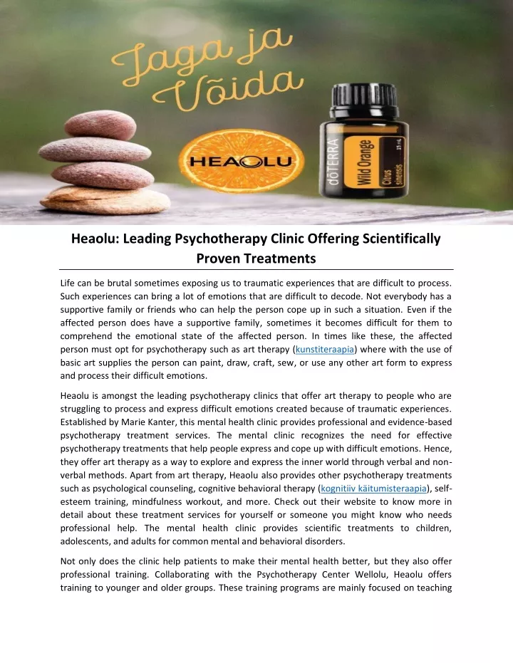 heaolu leading psychotherapy clinic offering