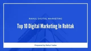 Top 10 Digital Marketing Courses in Rohtak | Best Training Institute Rahul Yadav