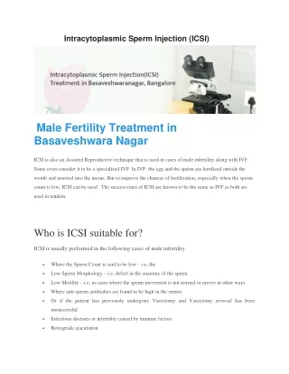 intracytoplasmic sperm injection icsi