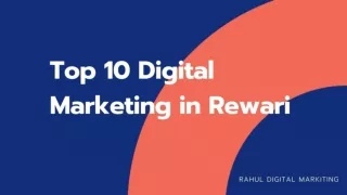 Top10 Digital Marketing Institutes in Rewari by Rahul Yadav
