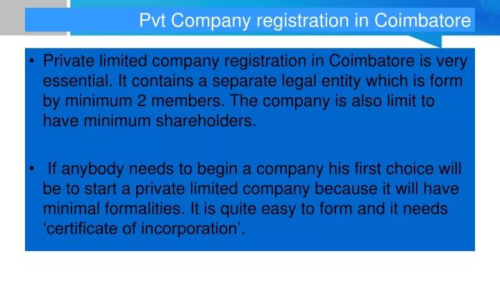 pvt company registration in coimbatore