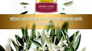 What’s the Ideal Diet for Older Adults with Alzheimers