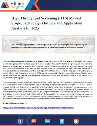 high throughput screening hts market scope