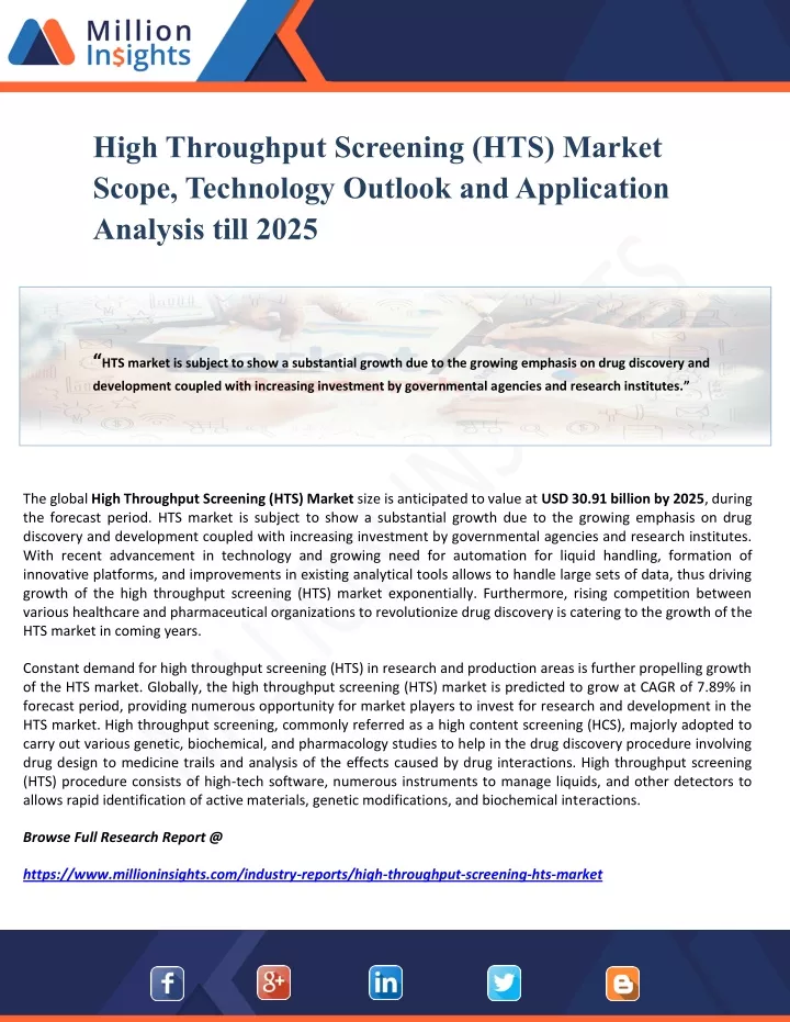 high throughput screening hts market scope