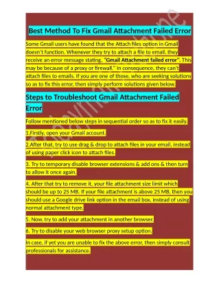 best method to fix gmail attachment failed error