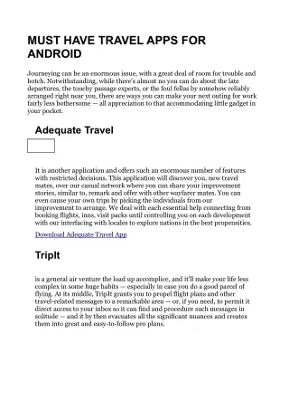 must have travel apps for android