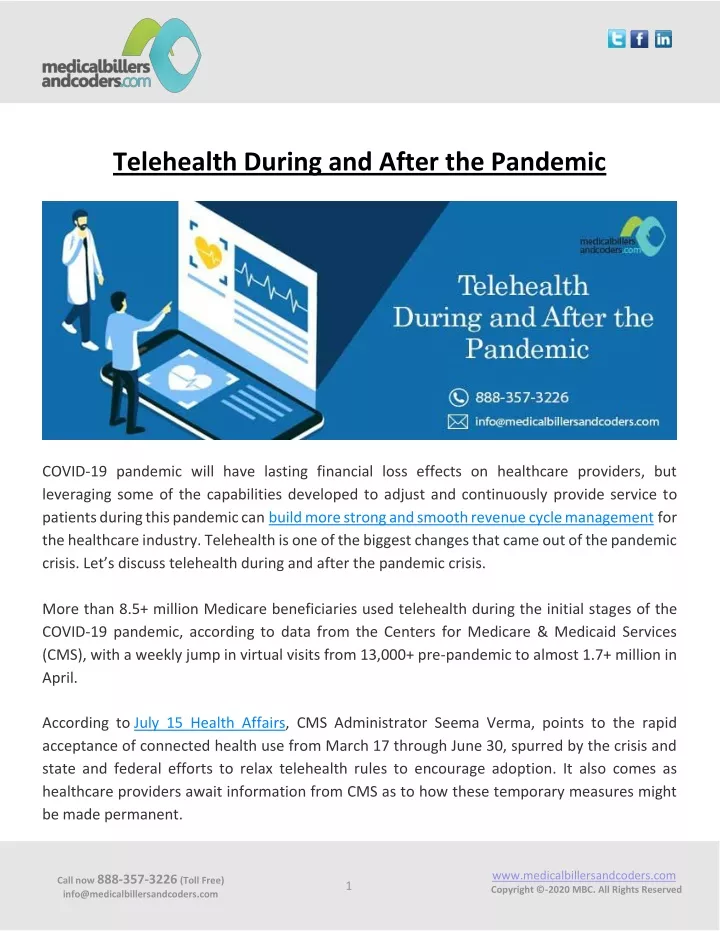 telehealth during and after the pandemic