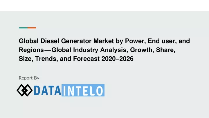 global diesel generator market by power end user