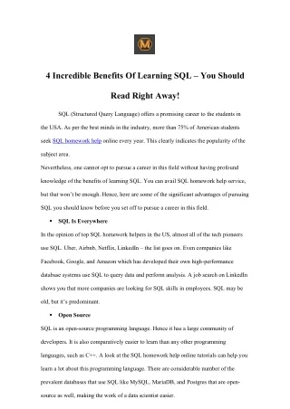 4 incredible benefits of learning sql you should