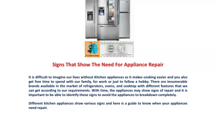 signs that show the need for appliance repair