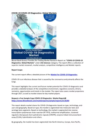 Global COVID-19 Diagnostics Market Research Report Forecast 2027