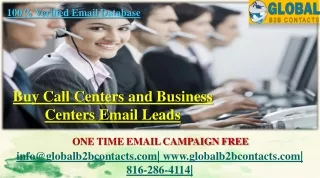 Call Centers and Business Centers Email Leads