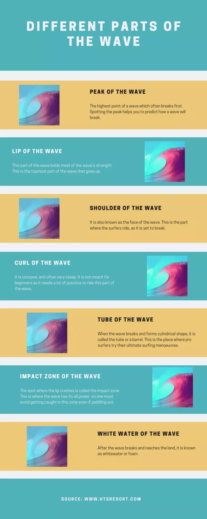 different parts of the wave