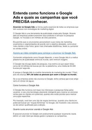 Como funciona o Google Ads. Guia básico para ter sucesso anunciando no Google.