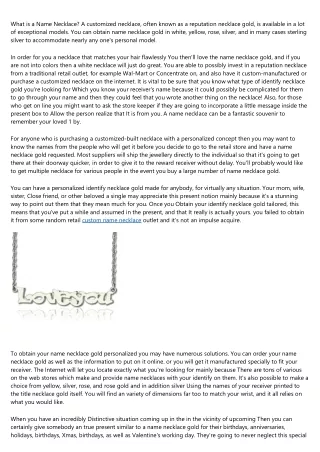 what is a name necklace a customized necklace