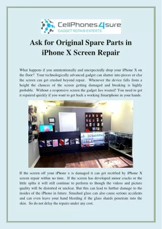 Ask for Original Spare Parts in iPhone X Screen Repair