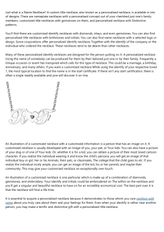 just what is a name necklace a custom title