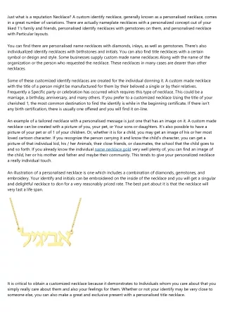 just what is a reputation necklace a custom