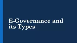 E Governance and its types