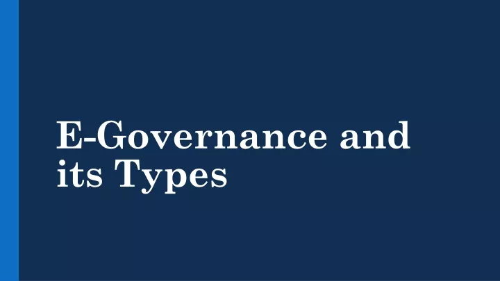 e governance and its types