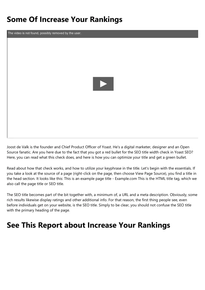 some of increase your rankings