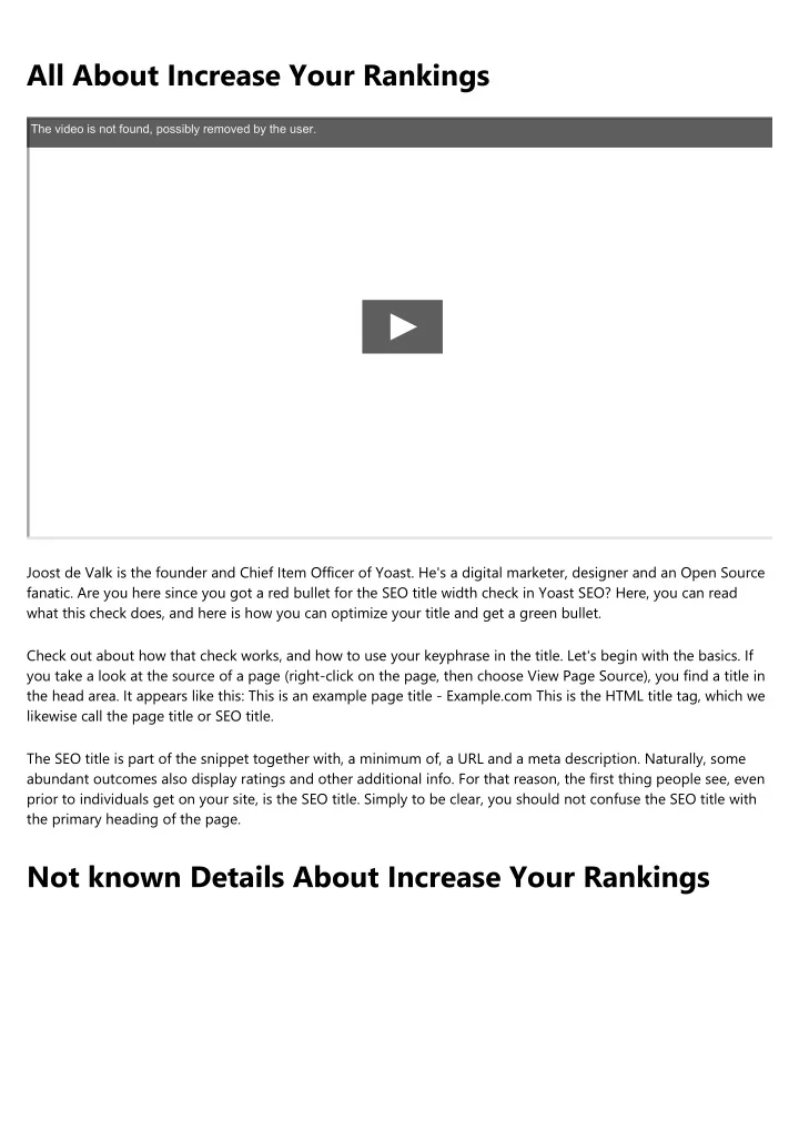 all about increase your rankings