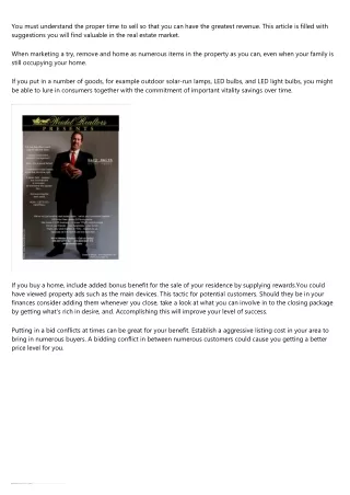 you must understand the proper time to sell