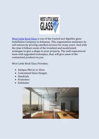 trusted and dignifies glass Installation Company in Arkansas | Westlittlerockglass