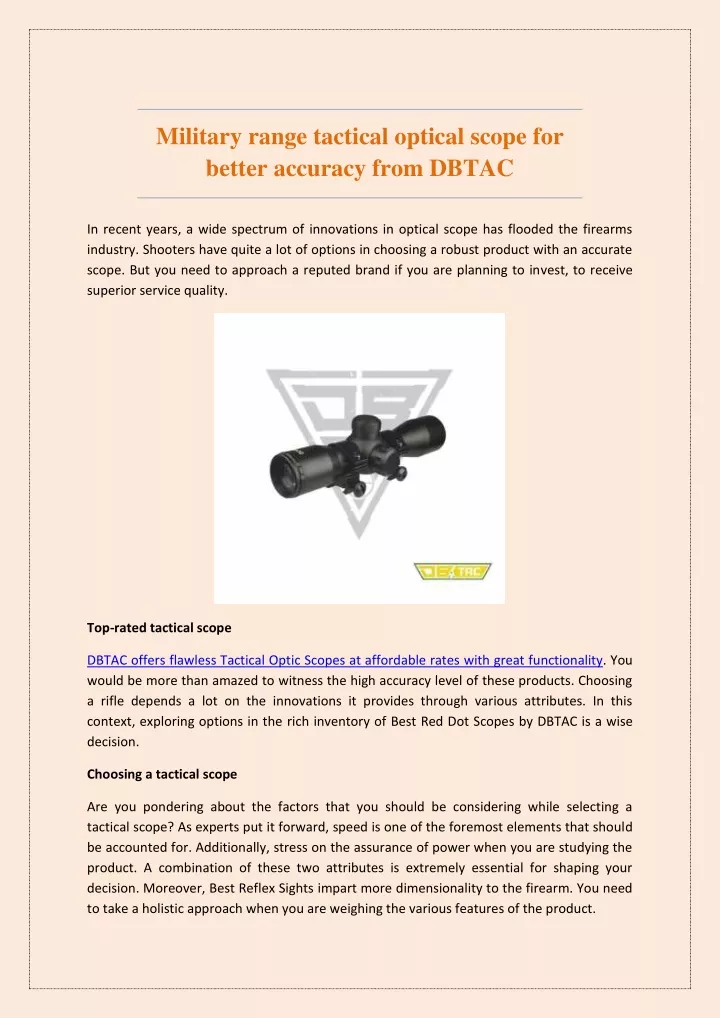 military range tactical optical scope for better