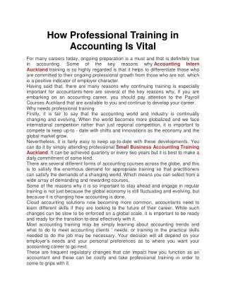 How Professional Training in Accounting Is Vital